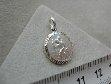 Zilveren Heilige Christoffel (13mm) hanger