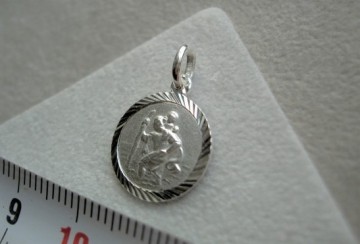 Zilveren Heilige Christoffel (13mm) hanger