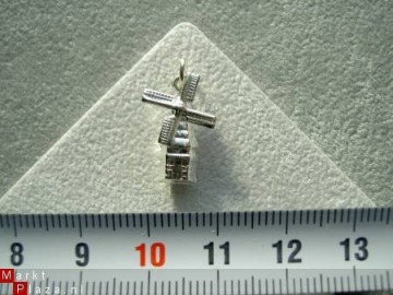 Zilveren Hollandse molen hanger