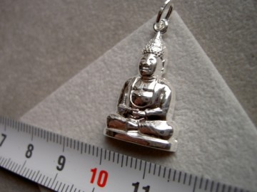 Zilveren indische boeddha (22mm)
