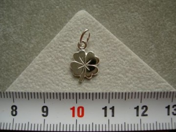 Zilveren klavertje vier 10 mm hangertje