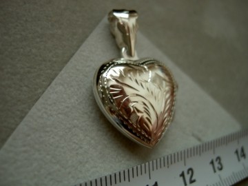 Zilveren medaillon hart 20 mm