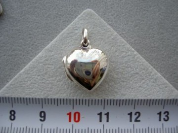 Zilveren medaillon hartje 15 mm