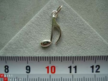 Zilveren muzieknoot hanger