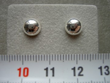 Zilveren oorbellen 8mm half rond