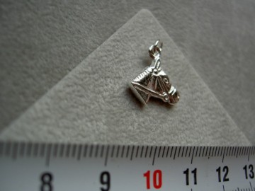 Zilveren paard hoofd hanger