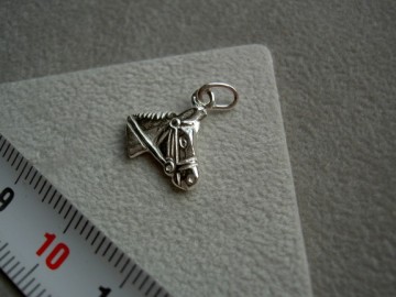 Zilveren paard hoofd hanger