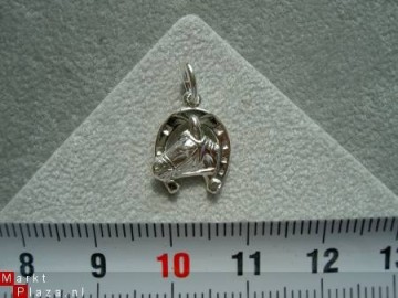 Zilveren paard met hoefijzer