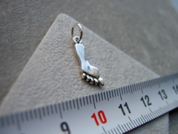 Zilveren Pedicurevoetje / pedicure voet hangertje