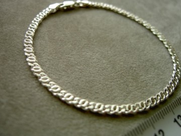 Zilveren schakelarmbandje 19 cm valkenoog