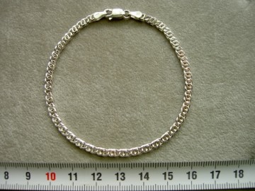 Zilveren schakelarmbandje 19 cm valkenoog