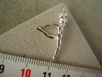 Zilveren ballet turnster hanger