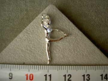 Zilveren ballet turnster hanger