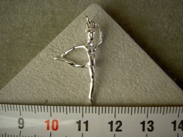 Zilveren ballet turnster hanger