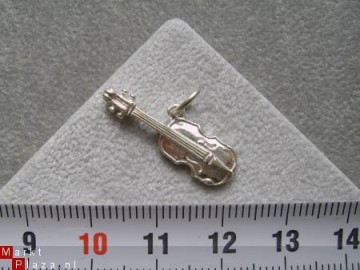 Zilveren viool hanger