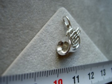 Zilveren waldhoorn hanger