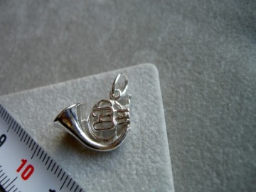 Zilveren waldhoorn hanger