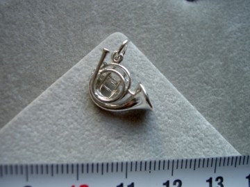 Zilveren waldhoorn hanger