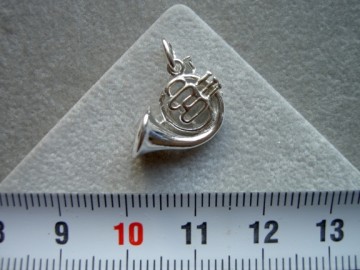 Zilveren waldhoorn hanger