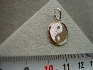 Zilveren Yin Yang (12 mm) hanger