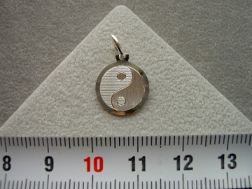 Zilveren Yin Yang (12 mm) hanger