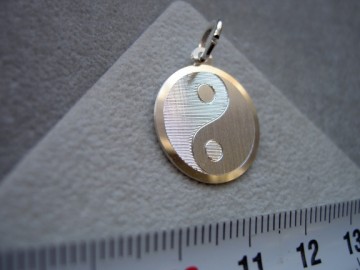 Zilveren Yin Yang (16 mm) hanger