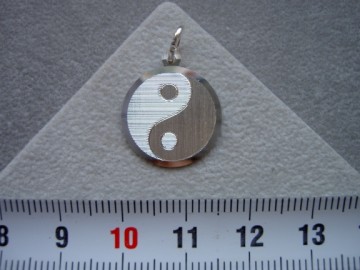 Zilveren Yin Yang (16 mm) hanger
